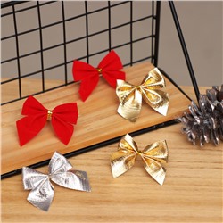 Новогоднее ёлочное украшение "Бантики", набор 12 штук.