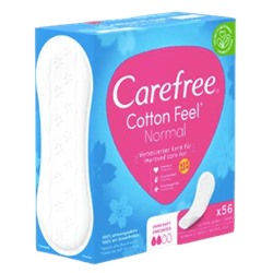 Carefree Slipeinlage Cotton Feel Normal 56 St, Прокладки ежедневные Cotton Normal 56 шт, 5 упаковок (280 шт)