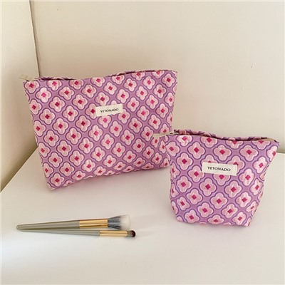 Capacious cosmetic bag, handheld fuchsia shoulder bag, fresh brand storage bag, organizer bag