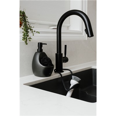 Диспенсер для мыла с подставкой для губки Joey, 590 мл, черный