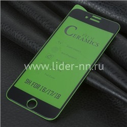 Защитное стекло на экран для  iPhone7/8 CERAMICS (без упаковки) черное
