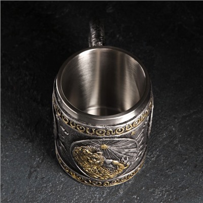 Кружка средневековая «Лев», 400 мл, нержавеющая сталь, серебристая