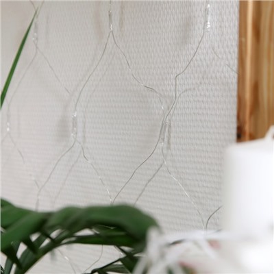 УЦЕНКА Гирлянда «Сеть» 1.6×1.6 м, IP20, прозрачная нить, 144 LED, свечение белое, 8 режимов, 220 В