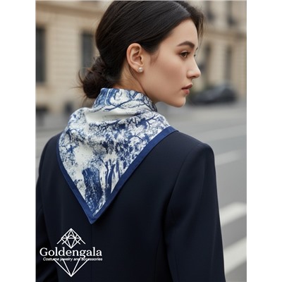 Косынка шелковая с принтом Арт 25183/008