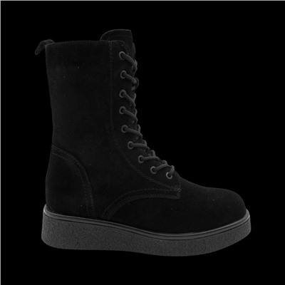 Ботинки из натуральной кожи на меху РМ-075-3 черные