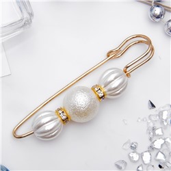 Булавка «Зефир» 7 см, белая в золоте