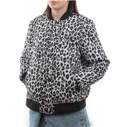 S24-139 WHITE/BLACK Куртка бомбер демисезонная женская (100 гр. синтепон)