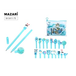 Набор ручек шариковых CARTOON blue 20шт синяя 0.7мм ПВХ-упаковка на молнии Mazari M-5411-70/Китай