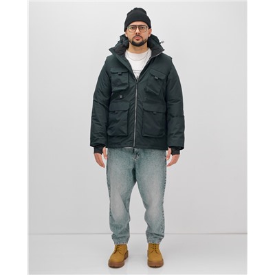 Куртка - жилетка трансформер с подогревом 2 в 1 мужская зимняя темно-синего цвета 6668TS