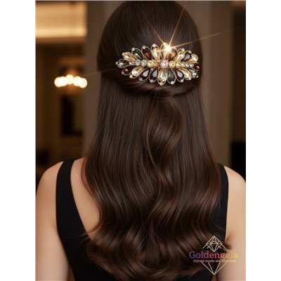 Заколка автомат для волос с кристаллами «Блеск элегантности» ЭЛЗ9/01