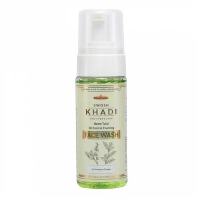 Средство для умывания с Нимом и Тулси (150 мл), Khadi Neem Tulsi Oil Control Foaming Face Wash, произв. Swosh