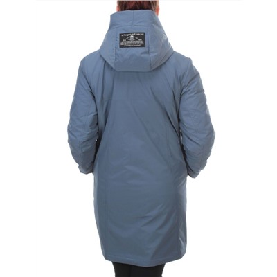 105-1 GRAY/BLUE Пальто демисезонное женское FAMILY (100 гр. синтепон)