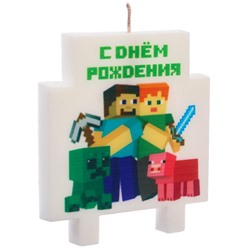 Свеча в торт "С Днем Рождения!", 7,7х8,9 см