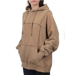 3258 BROWN Худи женское (95% хлопок, 5% эластан)