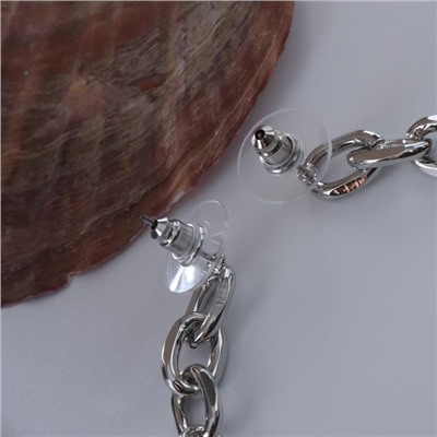 Серьги «Волшебство» кружок, белые в серебре