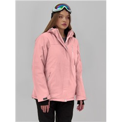 Горнолыжная куртка женская зимняя персикового цвета 7015_1P