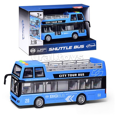 Автобус 1:16 (свет, звук) на батарейках, в коробке