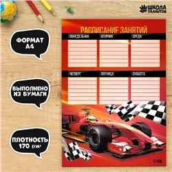 РАСПИСАНИЕ (А4, ВЕРТИКАЛЬНЫЙ) картон