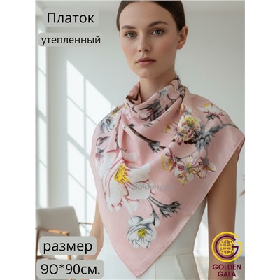 Платок утепленный "Цветы яблони" Арт 2025/09 (розовая пудра)