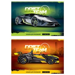 Альбом для рисования 08л., А4, на скрепке ArtSpace "Авто. Drift team", эконом