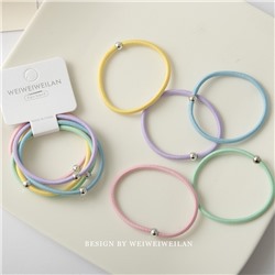 Набор пастельных резинок для волос 5 шт. с Шариком