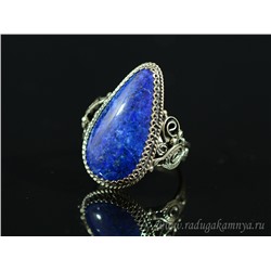 Кольцо лазурит "Капля" 17*28мм, размер 19,5
