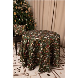 Сказочный лес темный фон Скатерть круг д140 см Бахрома НР 2520174