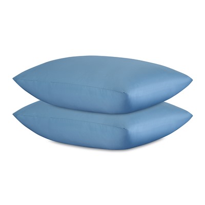 Комплект постельного белья из премиального сатина джинсово-синего цвета из коллекции Essential, 200х