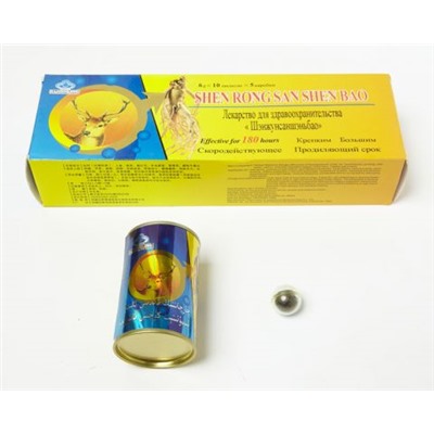 Золотой олень - SHEN RONG SAN SHEN BAO - в коробке - 5 банок по 10 шт * 6г