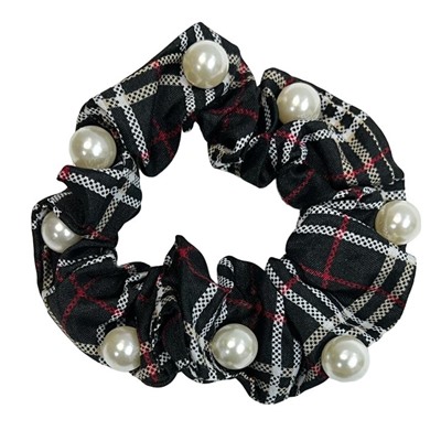 Резинка объемная шелковая с жемчугом ⌀ 9,5 см Р27А тип 1