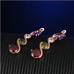 1G0014 Серьги с позолотой, 36х9х12мм