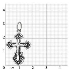 крест из серебра частично черненый штампованный