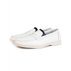 03-B417-1 WHITE Лоферы женские (натуральная кожа)