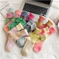 Warm Japanese demi-season woolen knee socks, gradient, mid-length