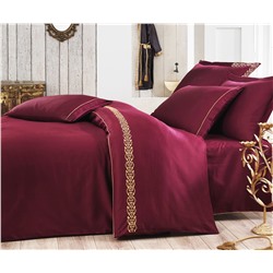 2 сп. Евро Комплект Постельного Белья Cotton Saten Şehzade Bordo XL - EcoCotton