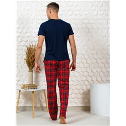 М43 Брюки клетка красный Свт