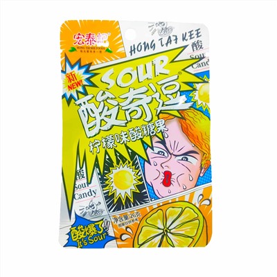 Кислые леденцы Hong Tai Kee со вкусом лимона 26гр