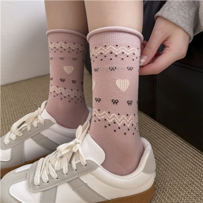 Cute Japanese knee socks, Korean style, mid-length