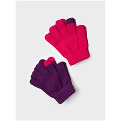 Перчатки для девочки, 2 пары в комплекте