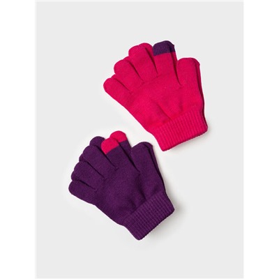 Перчатки для девочки, 2 пары в комплекте