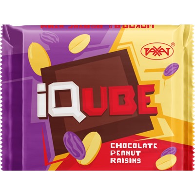 Айкуб/IQube chocolate peanut raisins шоколад ор-изюмный 70гр