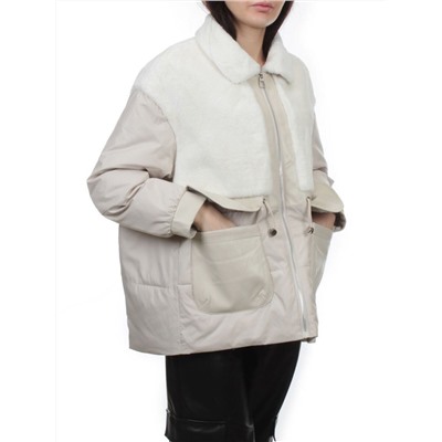 H24-223 LT. BEIGE Куртка демисезонная женская (100 гр. холлофайбер)