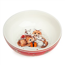 НАБОР ПОСУДЫ LEFARD "C НОВЫМ ГОДОМ" 3 ПР.: САЛАТНИК 800 МЛ, ТАРЕЛКА 19 СМ, КРУЖКА 400 МЛ (КОР=8НАБ.)