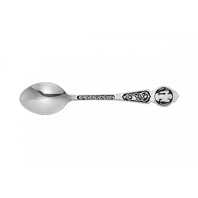 Ложка из серебра штампованая частично черненая