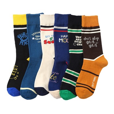 haichin Tide, demi-season trend socks for leisure, English, mid-length, wholesale