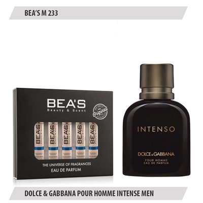 Парфюмерный набор BEAS Dolce&Gabbana Pour Homme Intenso men 5*5 ml M233, Парфюмерный набор Beas M233 создан по мотивам аромата Dolce & Gabbana Intenso Pour Homme
