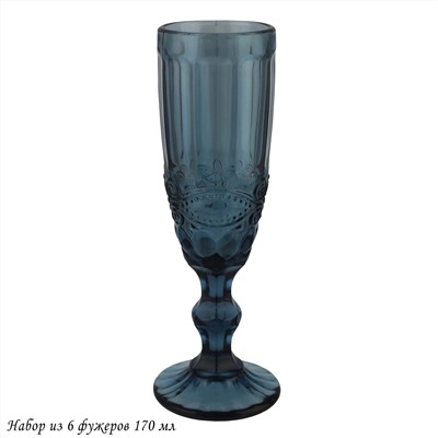 588-443 Набор из 6 фужеров 170 мл в под.уп.(х4) Синий