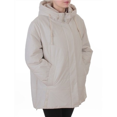 B-552 LT. BEIGE Куртка демисезонная женская (100 гр. холлофайбер)