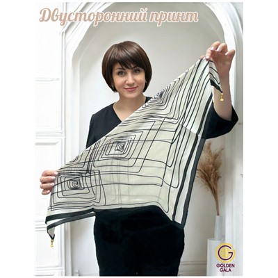 Платок на шею с украшением шелковый Арт 2530/06