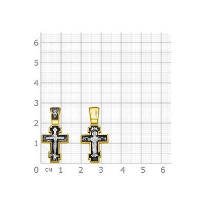 Крест (образ Покрова) из серебра литье выборочное золочение ручная работа